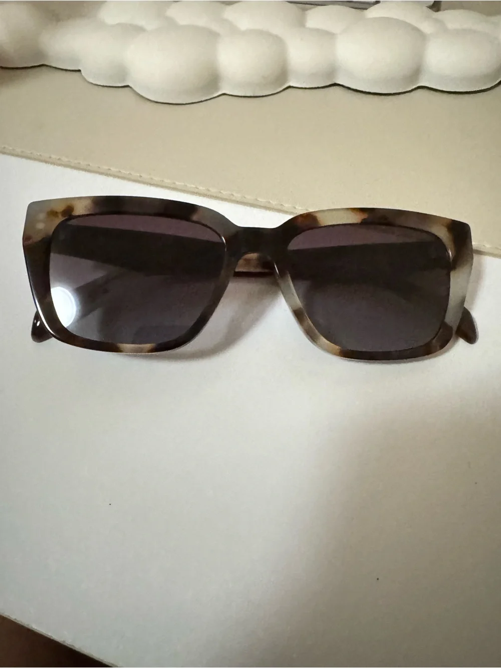 Tortoise Square Sunglasses for Women - Polarized Smoke Lenses